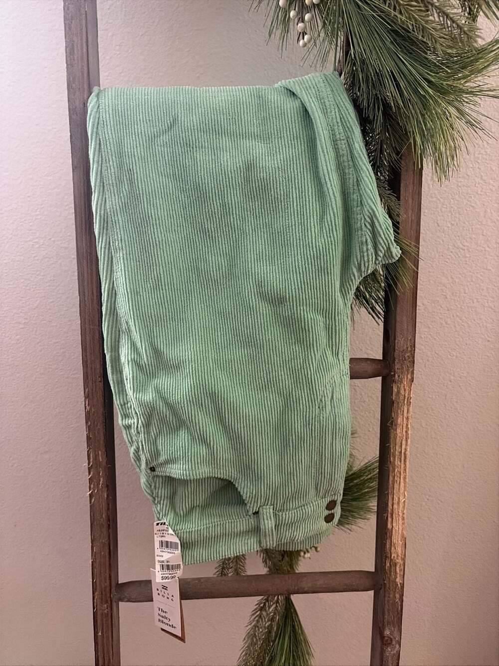 Billabong Mint Green Corduroy Trousers